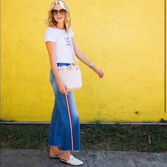 L'AGENCE Denim - L'AGENCE  Danica Side Stripe Crop Wide Leg Jeans